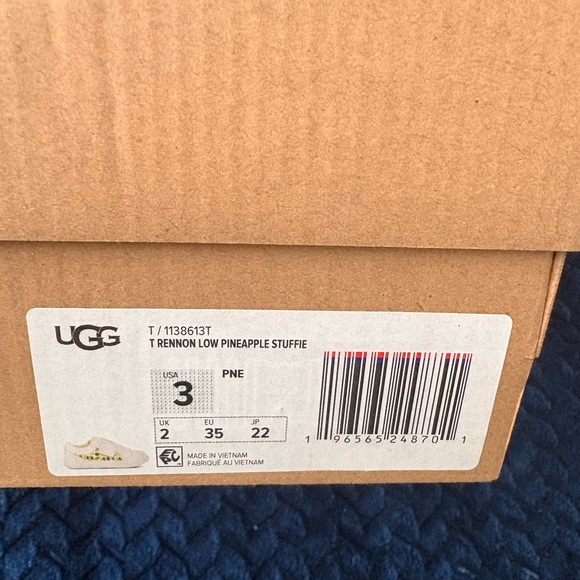 UGG Cream and Yellow Velcro Sneakers Kids size 3 - Picture 2 of 6